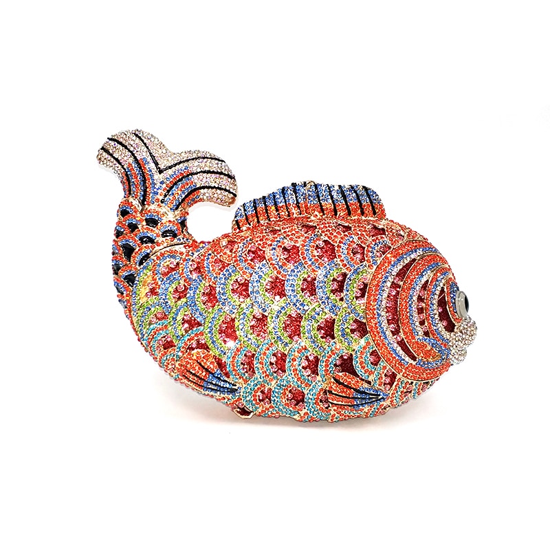 
                      
                        Colorful Diamonds Luxury Crystal Fish Clutch Party Purse Handbag
                      
                    