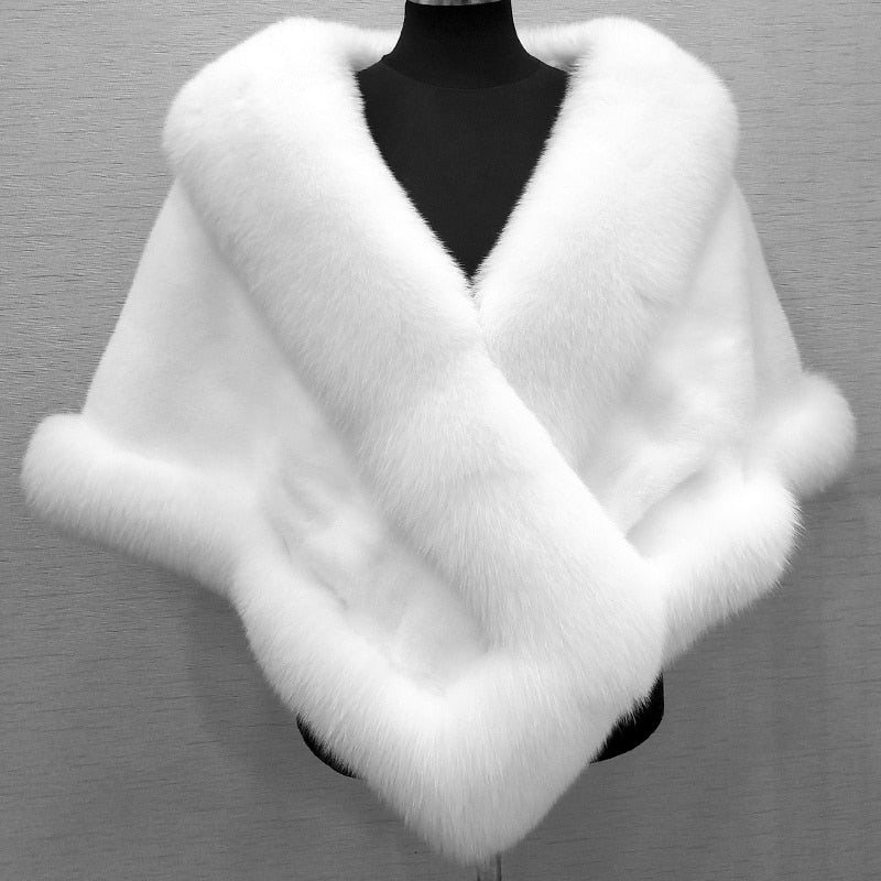 Faux Fur Wraps Winter Wedding Coat Warm Shawls Shrug