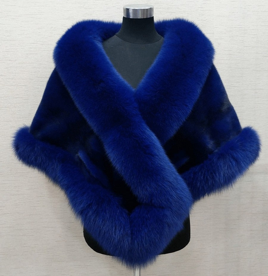 Blue faux clearance fur shawl