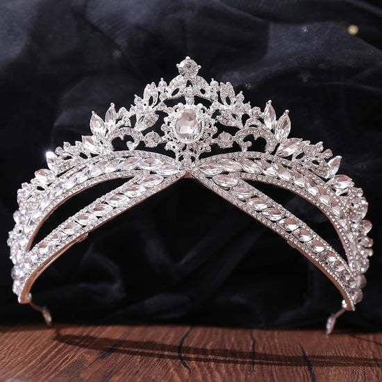 Vintage Gold Silver Color Crowns Princess Crystal Tiara Wedding Pageant Hair Accessory