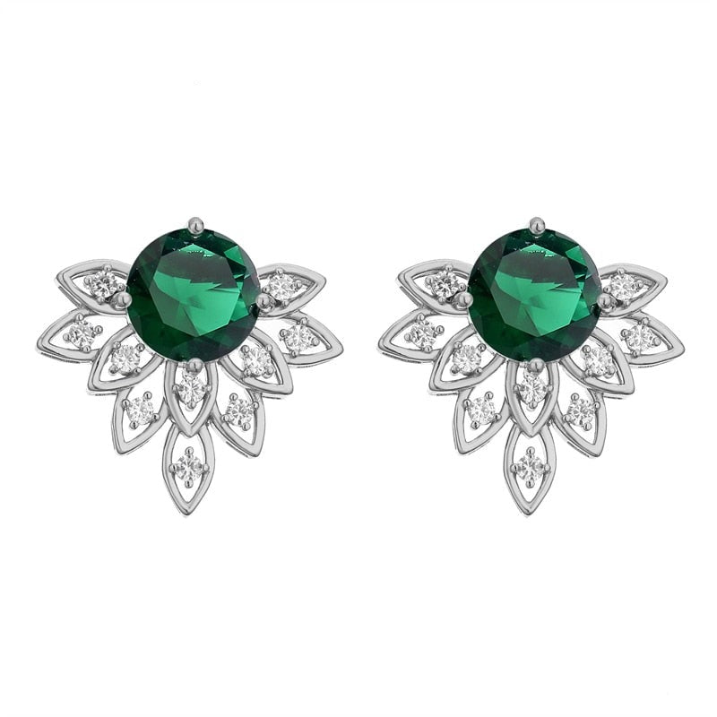 green cubic zirconia earrings