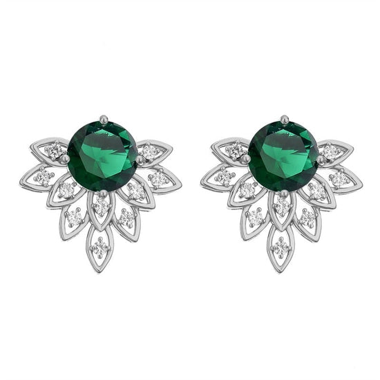 green cubic zirconia earrings