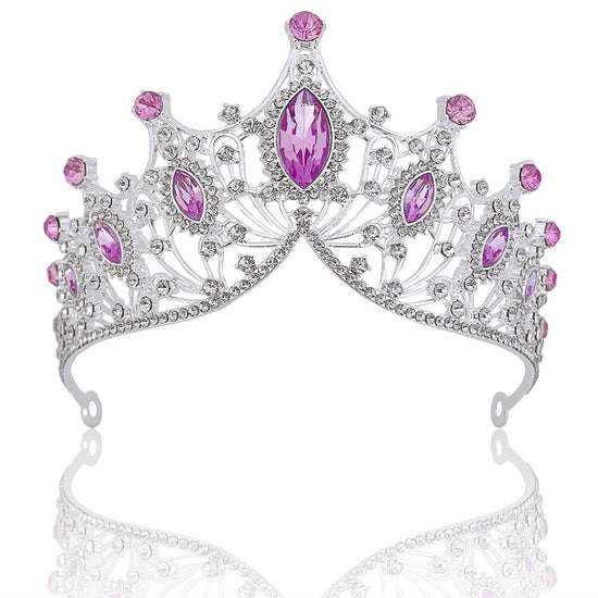 Light Purple Crystal Rhinestone Wedding Bridal Tiara Crown