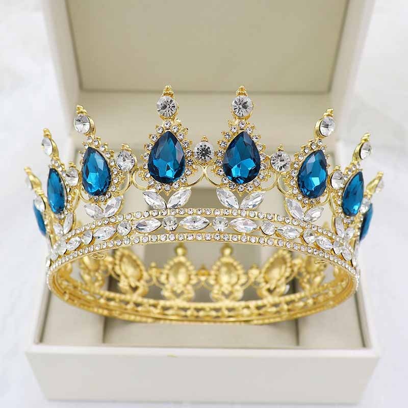 
                      
                        Vintage Crystal Royal Queen King Full Round Tiara Crown Hair Accessories
                      
                    