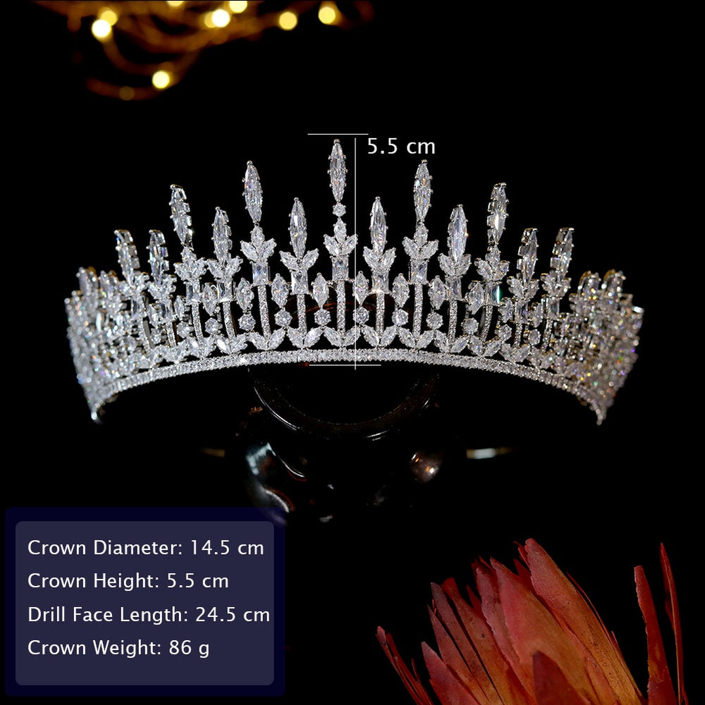 
                      
                        Cubic Zirconia Crystal Crown Wedding Hair Accessory Bridal Elegant Tiara
                      
                    