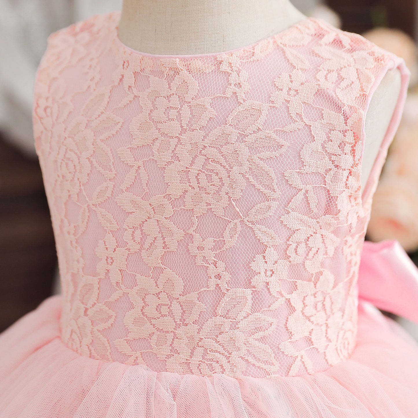 Flower Girls Dress 2-6 Yrs Lace Princess Wedding Birthday Party Evening Tutu Dress