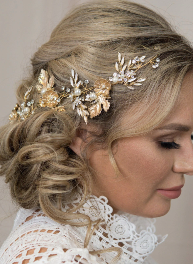 
                      
                        Gold Bridal Hair Vine Gold Leaf Crown Wedding Tiara Comb Gold Crown Metallic Gold - TulleLux Bridal Crowns &  Accessories 
                      
                    