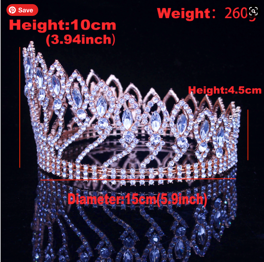 
                      
                        Luxurious Sparkling Crystal Baroque Queen King Tiara Pageant Crown - TulleLux Bridal Crowns &  Accessories 
                      
                    