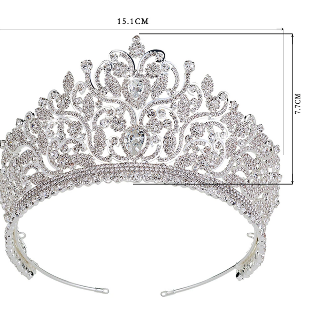 
                      
                        AAA CZ Luxury Rhinestone Wedding Crown Hair Accessory - TulleLux Bridal Crowns &  Accessories 
                      
                    
