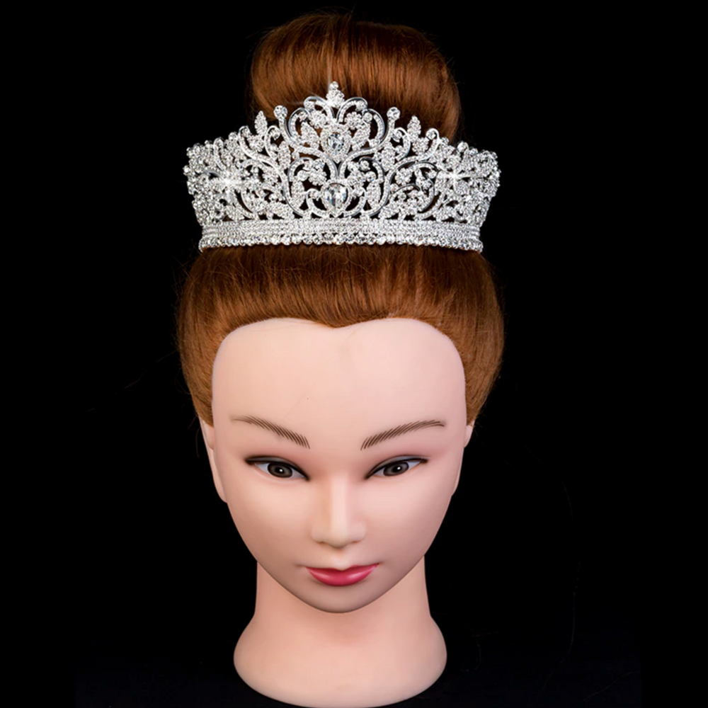 
                      
                        AAA CZ Luxury Rhinestone Wedding Crown Hair Accessory - TulleLux Bridal Crowns &  Accessories 
                      
                    