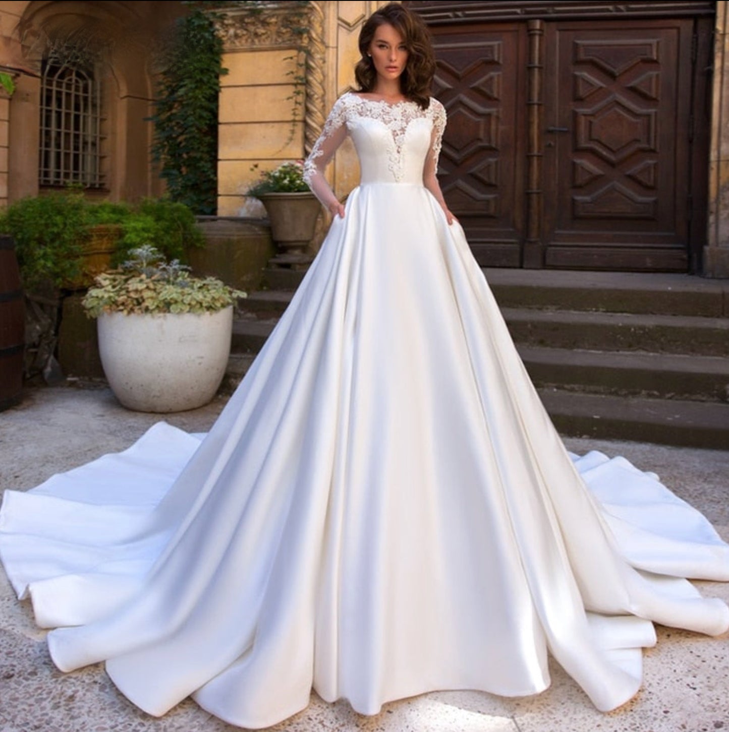 Soft Tulle A-Line Wedding Dress Illusion Neckline And Sheer Back – TulleLux  Bridal Crowns & Accessories