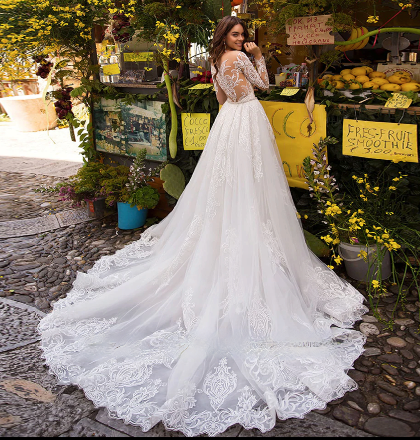 Load image into Gallery viewer, Elegant Mermaid Wedding Dress Beaded Crystal Detachable Train Wedding Gown
