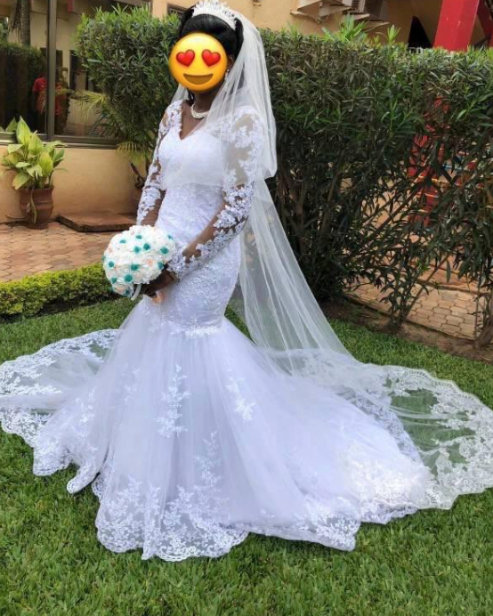 Illusion Long Sleeve Mermaid Lace Wedding Bridal Gown