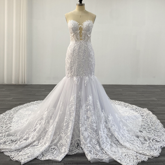 Load image into Gallery viewer, Lace Mermaid Sleeveless Vestido de Novia Wedding Bridal Dress with Cape
