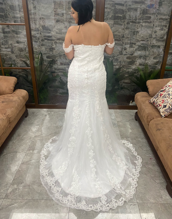 Load image into Gallery viewer, Boho Sexy Off The Shoulder Satin Lace  Backless Bridal Dress
