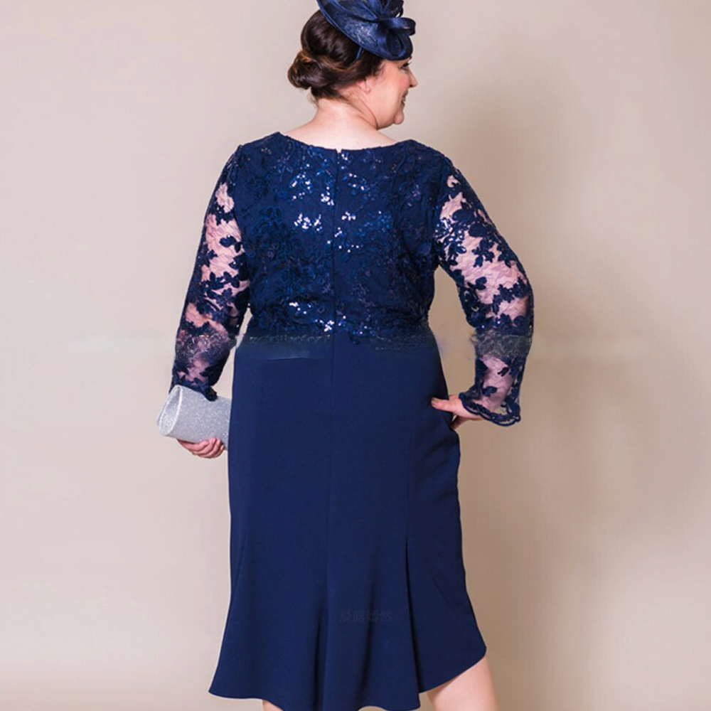 
                      
                        Plus Size Mother of the Bride Illusion Lace Sheath Dress Wedding Guest Attire
                      
                    