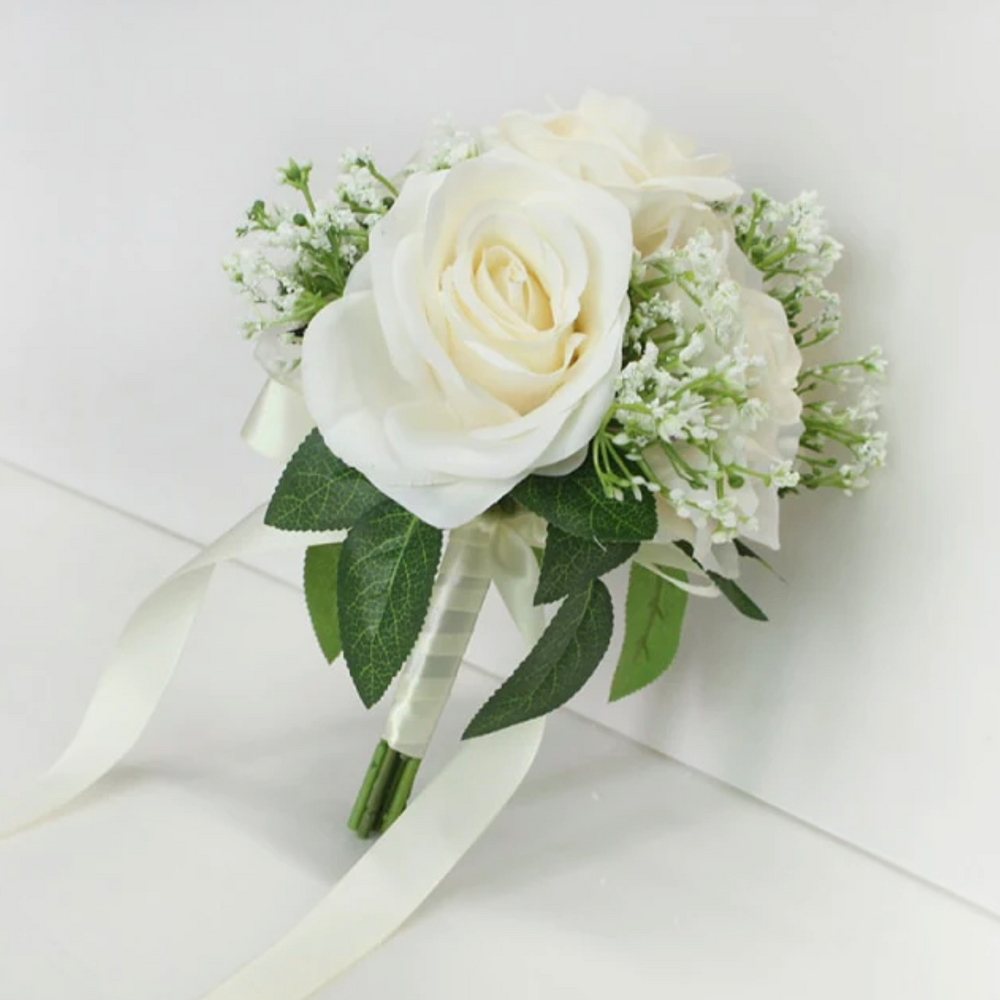 
                      
                        Bridesmaid Bundle with The Dress Earrings Hand Held Silk Bouquet
                      
                    