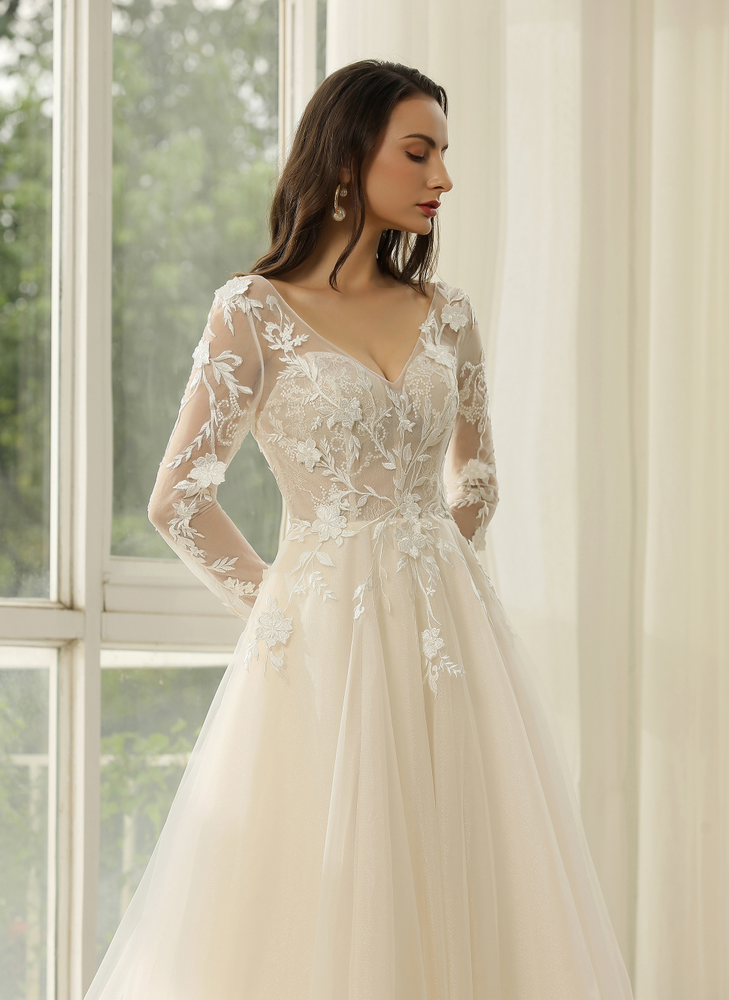 
                      
                        Princess Lace Wedding Dress with Long sleeves
                      
                    