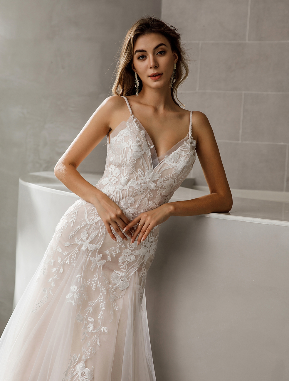 Inspired Lace Wedding Dress With Flattering Silhouette