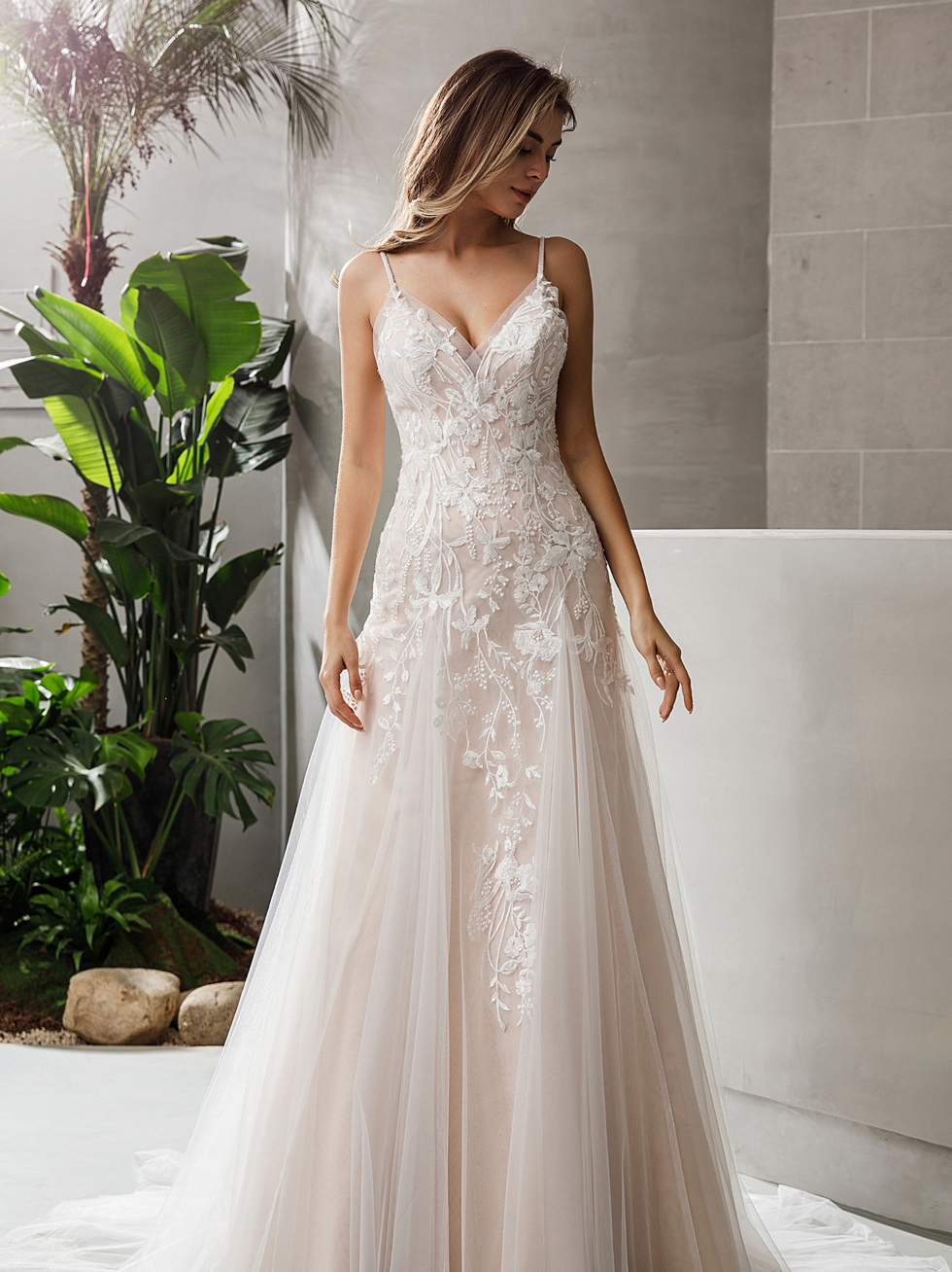 Inspired Lace Wedding Dress With Flattering Silhouette