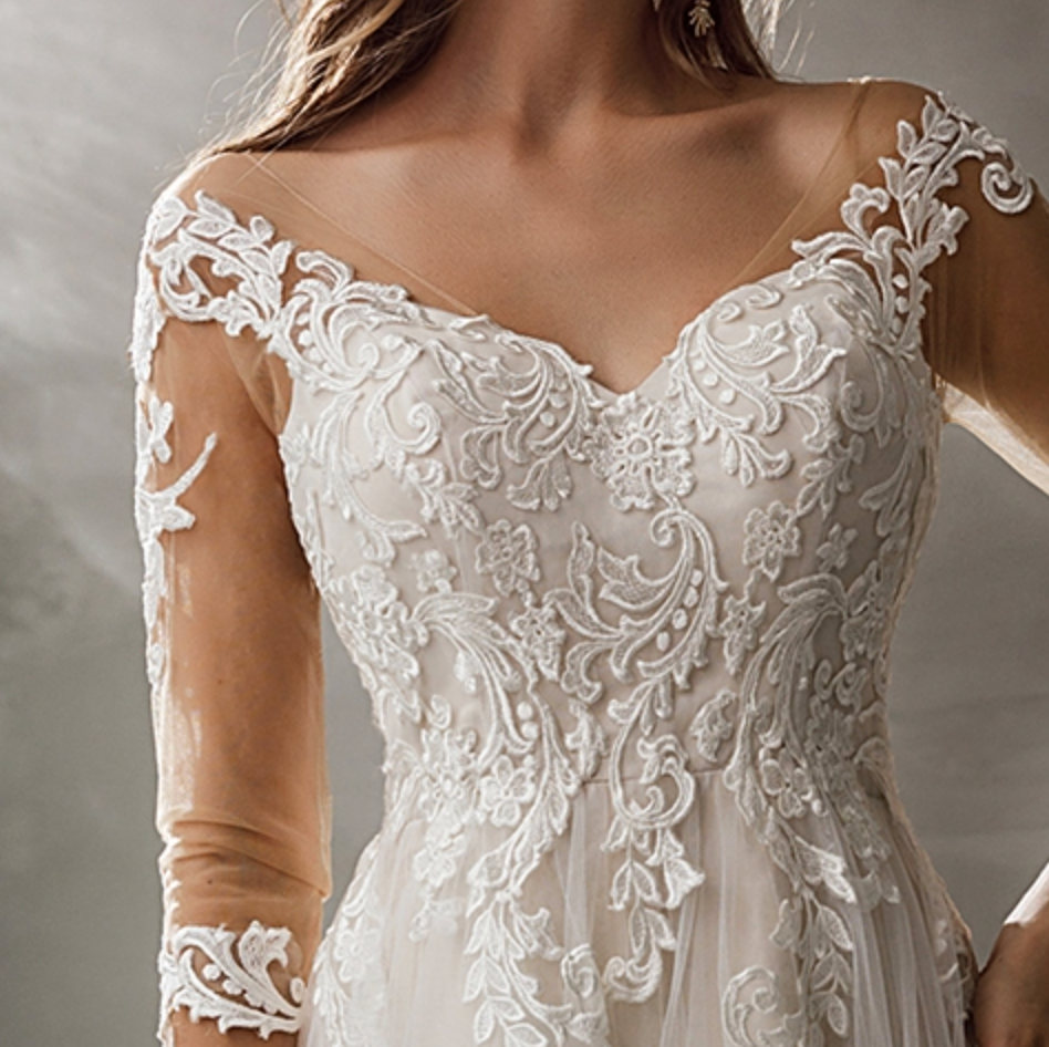 
                      
                        Gorgeous Lace A-line Bridal Gown With 3/4 sleeves
                      
                    