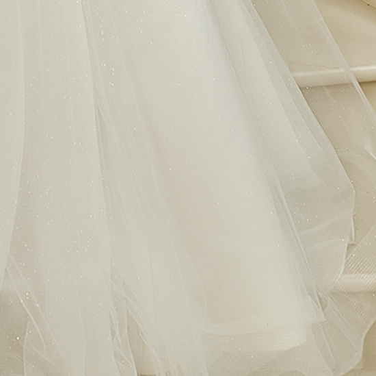 Shining Beaded Bodice Keyhole Back Ruffle Tulle Skirt Ball Gown