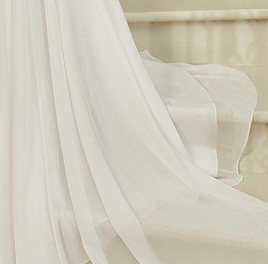 Cap Sleeve Chiffon A-Line Wedding Dress With Detachable Train