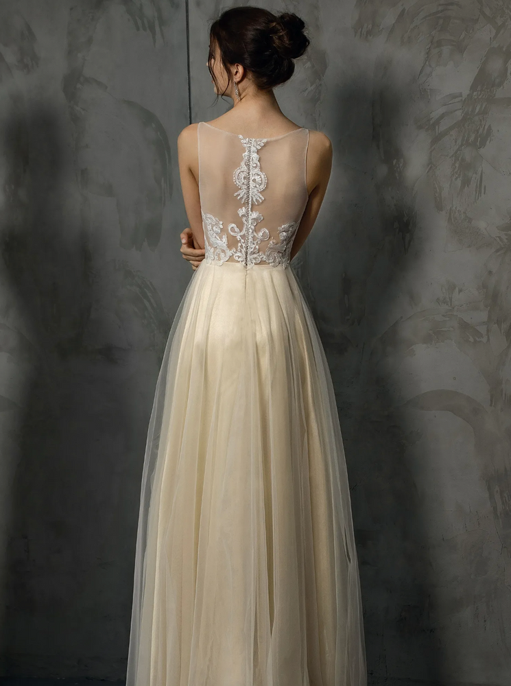 
                      
                        A-Line Bridal Gown With Delicate Applique
                      
                    