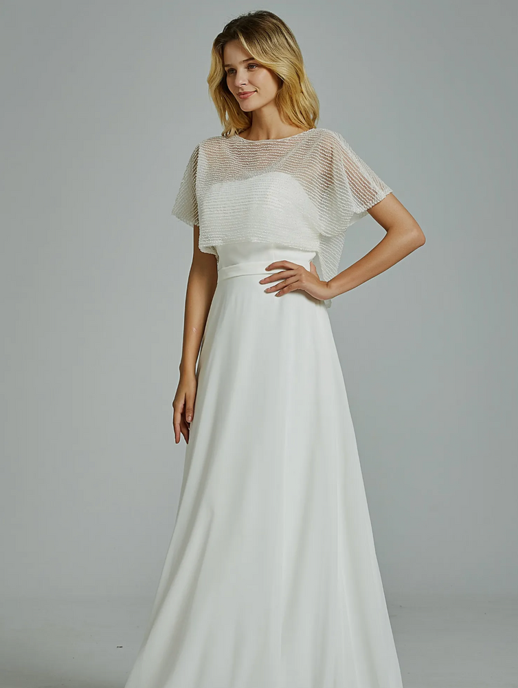 
                      
                        Chic Strapless A-Line Wedding Dress With Beading Seperate Jacket
                      
                    