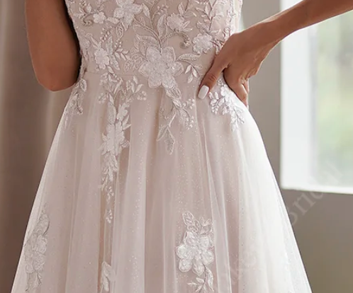 
                      
                        Romantic Beaded Lace Illusion Back Bridal Gown
                      
                    