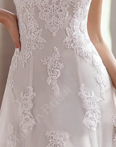 Load image into Gallery viewer, Romantic Strap V-Neck Fit &amp;amp; Flare Wedding Dress
