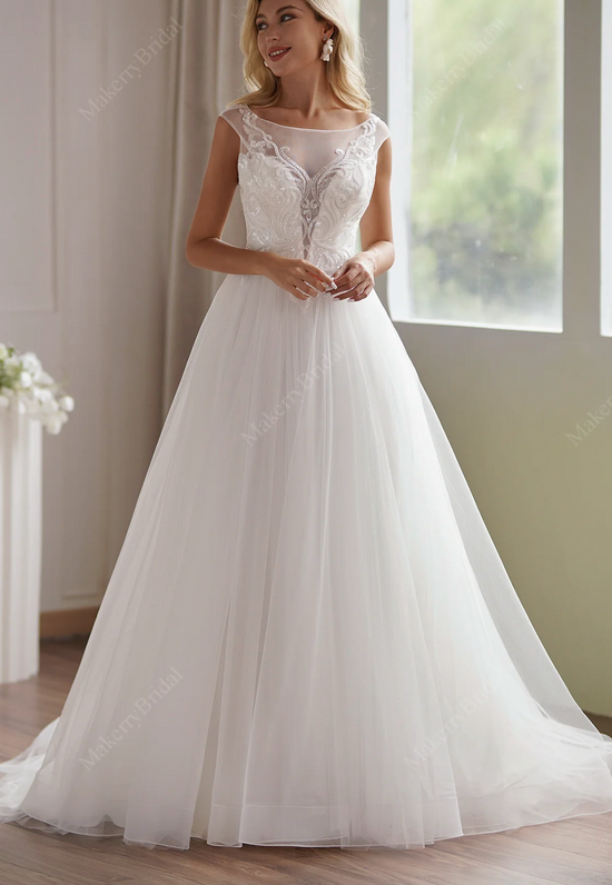 Beaded tulle wedding dress outlet
