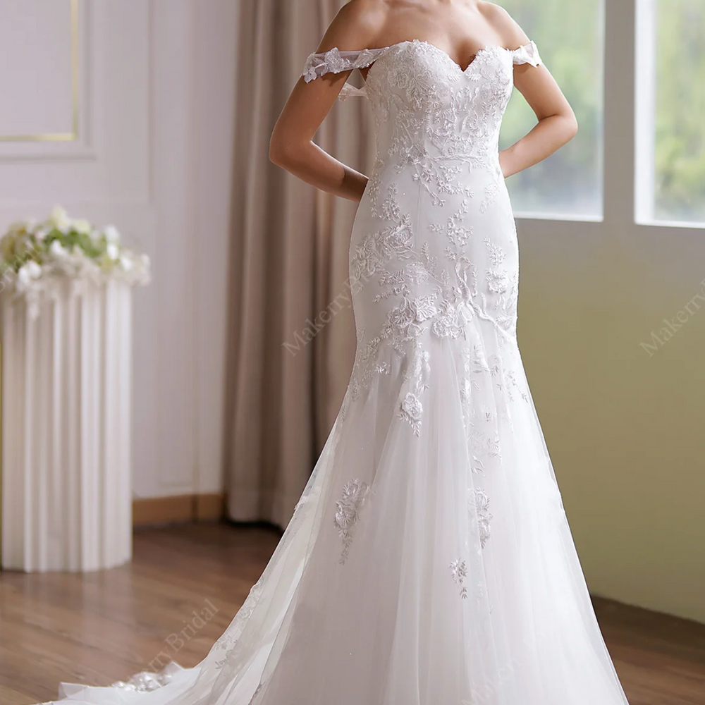 
                      
                        Floral Sequined Mermaid Bridal Gown With Dreamy Details
                      
                    