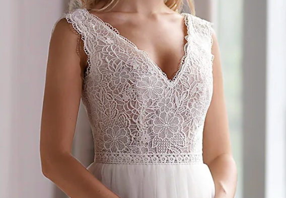 
                      
                        Illusion Lace Boho Wedding Dress With Alluring Open Back
                      
                    