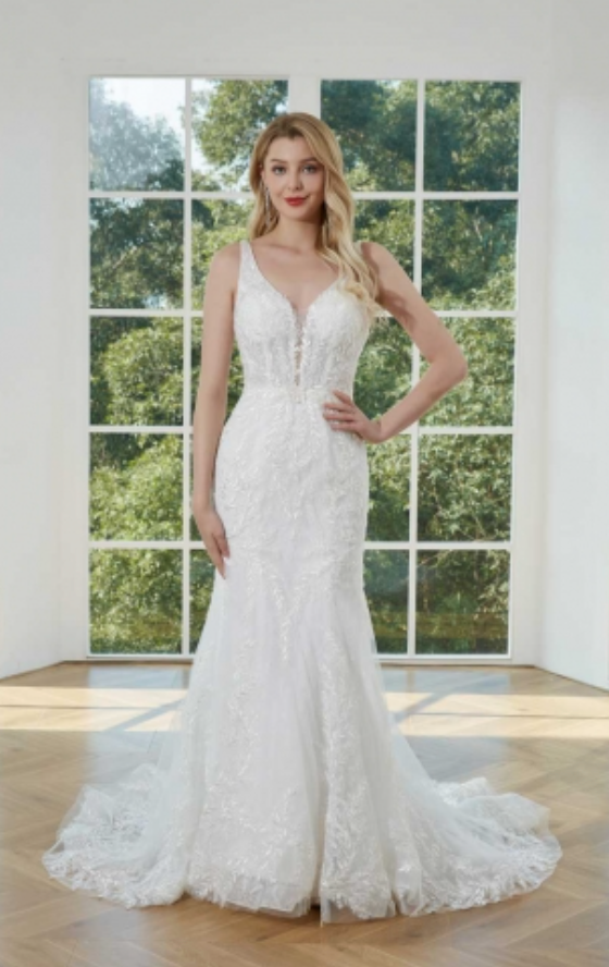 Tulle Lace Mermaid Bridal Gown