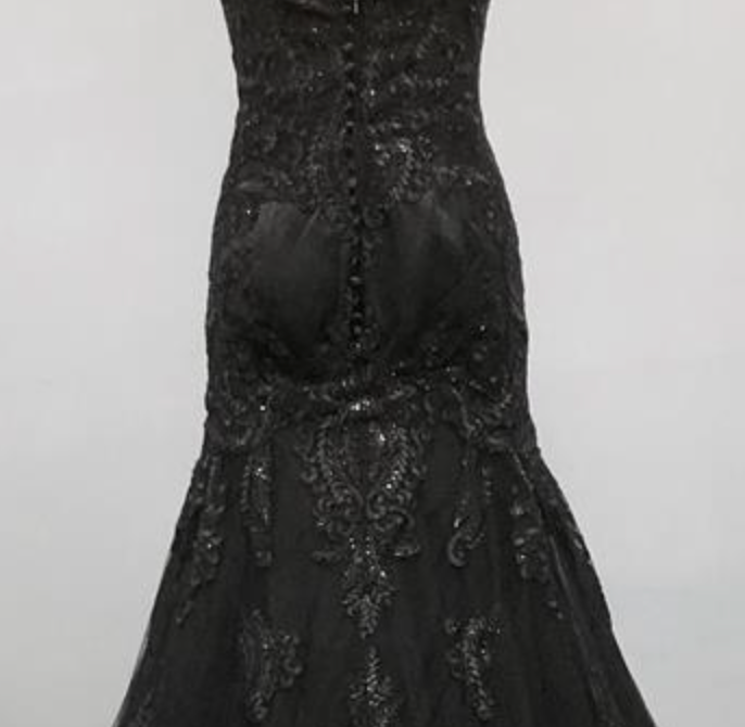 Vintage Black Lace Mermaid Wedding Sleeveless Bridal Gown
