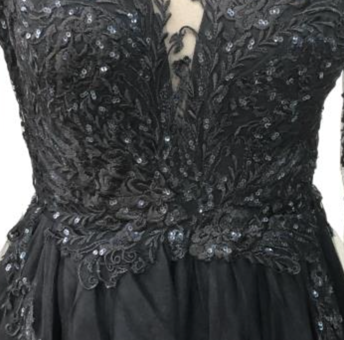 
                      
                        Illusion Black Lace A Line Wedding Bridal with Train
                      
                    