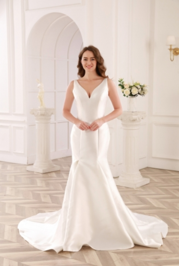 Satin Trumpet Bridal Wedding Gown