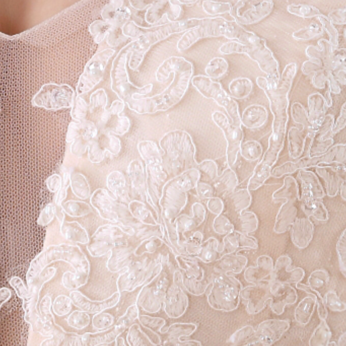 
                      
                        Mini Pearl A Line Off Shoulder Sleeve Bridal Wedding Gown
                      
                    