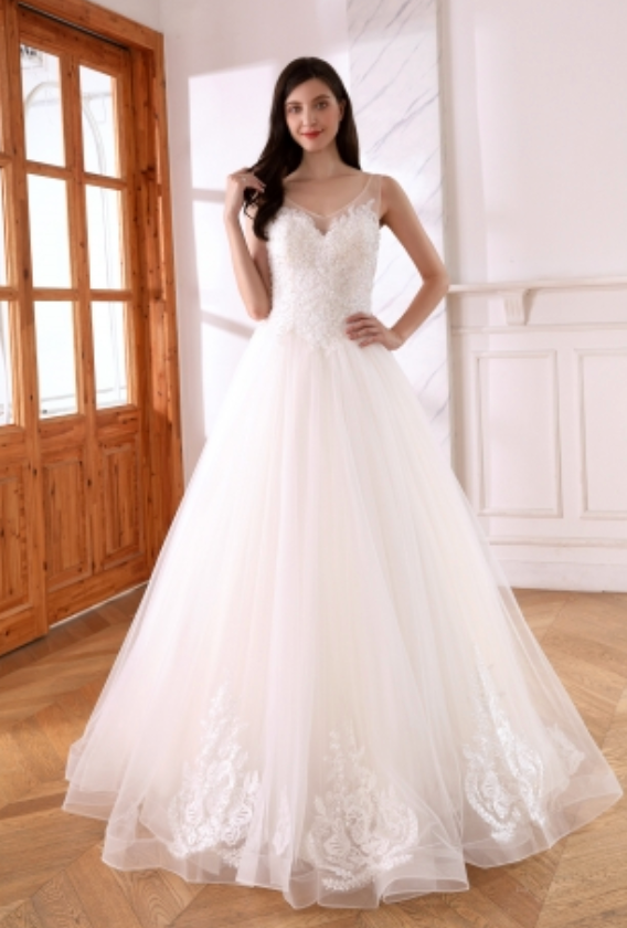 
                      
                        Open Back Lace Tulle A Line Wedding Day Bridal Gown
                      
                    