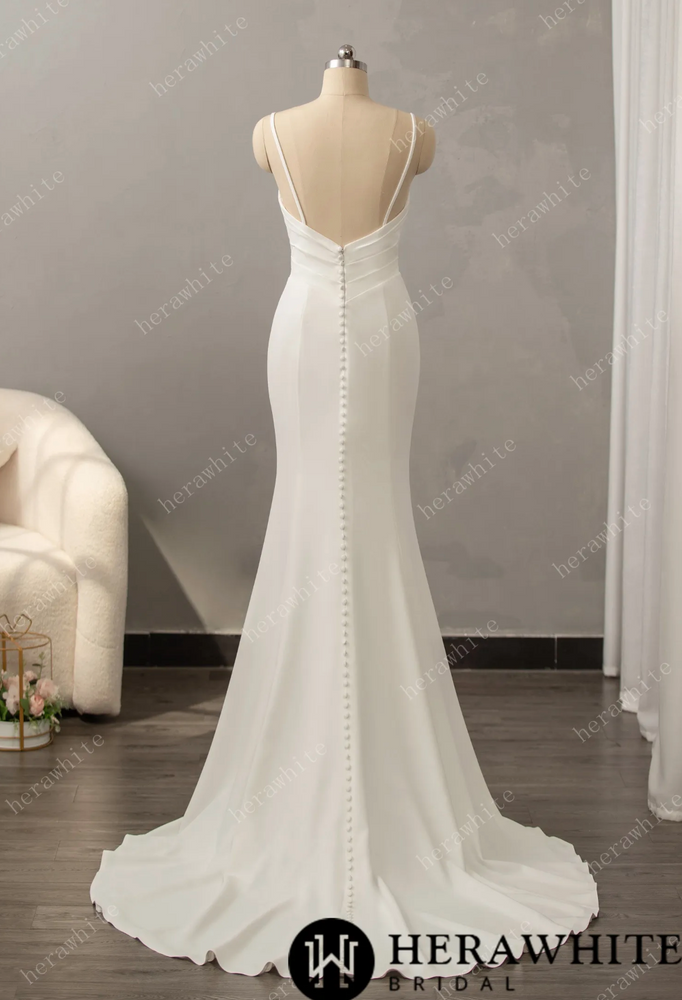 
                      
                        Classic Crepe Fit and Flare with Square Neckline Wedding Dress
                      
                    