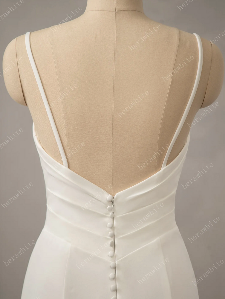 
                      
                        Classic Crepe Fit and Flare with Square Neckline Wedding Dress
                      
                    
