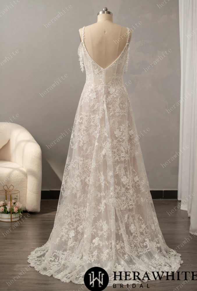 
                      
                        Boho Lace Fit and Flare Dress with Off The Shoulder Straps
                      
                    