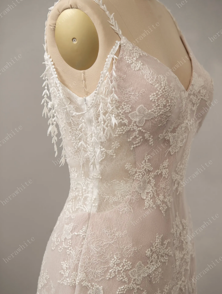 
                      
                        Boho Lace Fit and Flare Dress with Off The Shoulder Straps
                      
                    