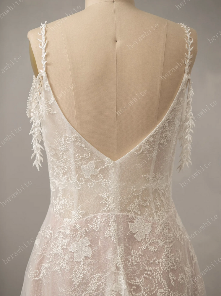 
                      
                        Boho Lace Fit and Flare Dress with Off The Shoulder Straps
                      
                    