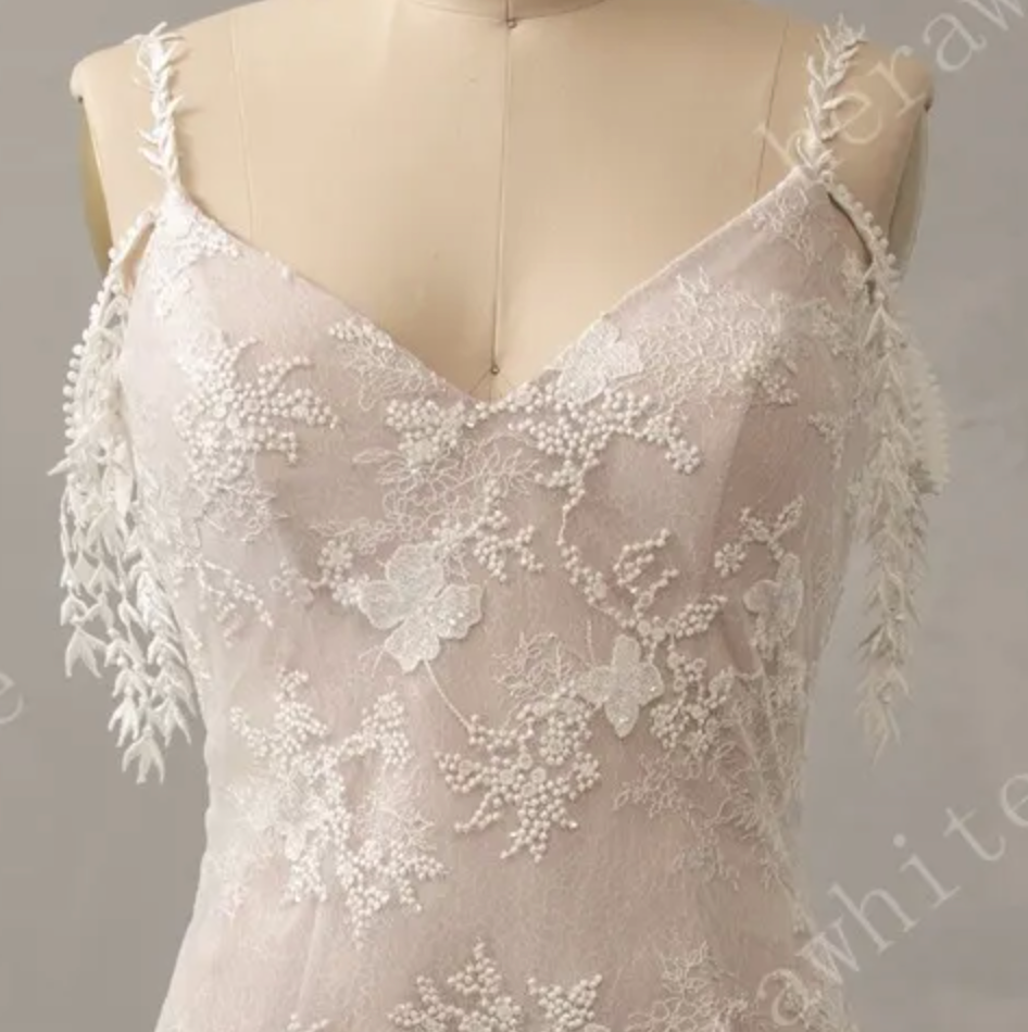 
                      
                        Boho Lace Fit and Flare Dress with Off The Shoulder Straps
                      
                    