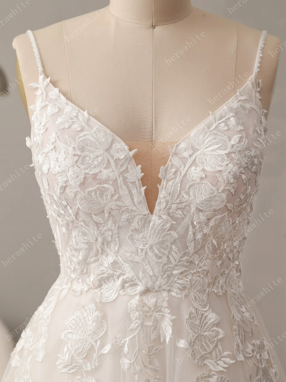 Deep V-Neck Large Backless Sweetheart A Line Wedding Dress