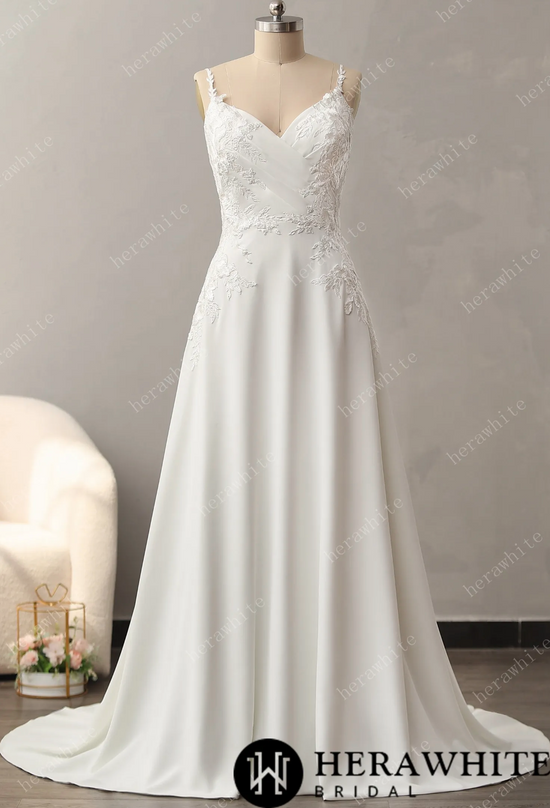 Lace A-Line Wedding Dress with Spaghetti Straps