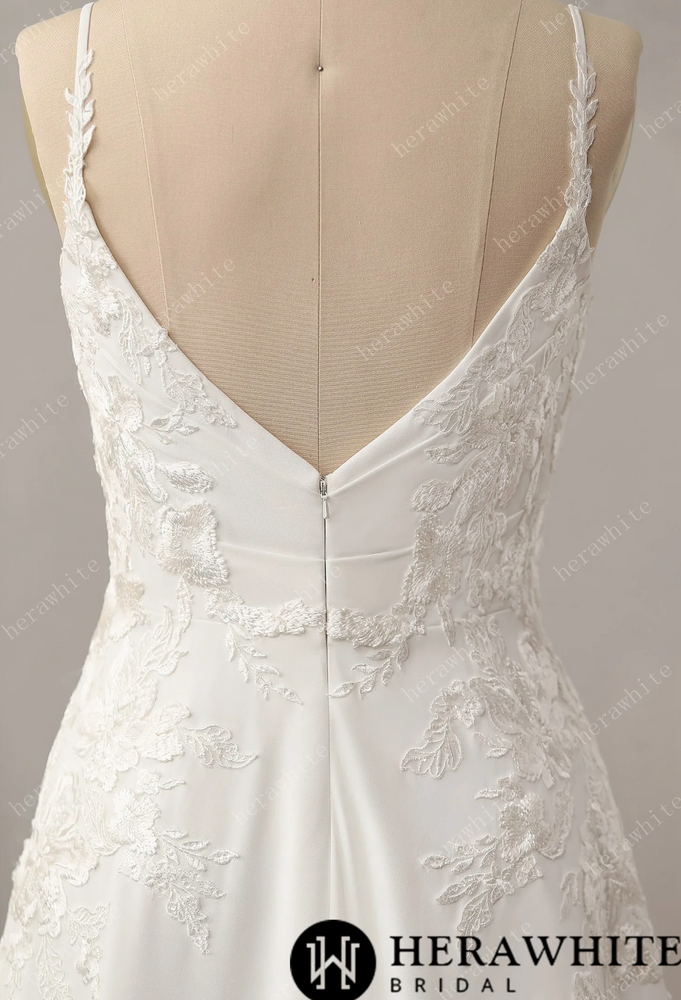 
                      
                        Lace A-Line Wedding Dress with Spaghetti Straps
                      
                    