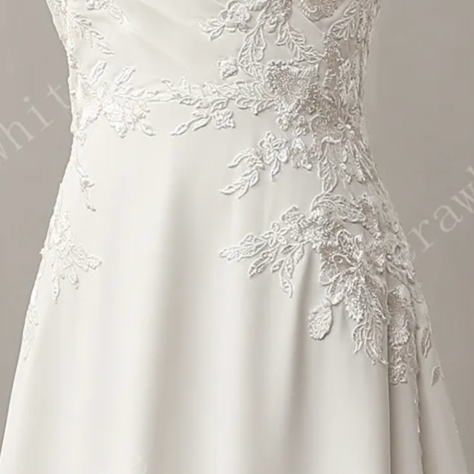 
                      
                        Lace A-Line Wedding Dress with Spaghetti Straps
                      
                    